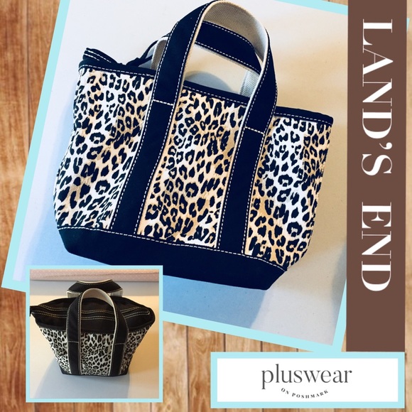 lands end leopard tote